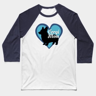 Corgi Mom Love (Blue) Baseball T-Shirt